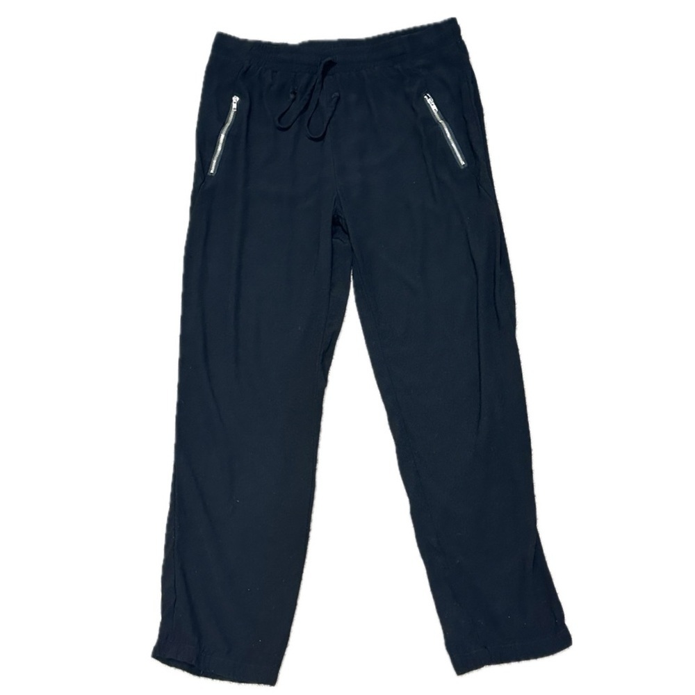 👖🛋️ HARLOWE‎ & GRAHAM Black Cropped Drawstring Lounge Pants | Women’s Sz M